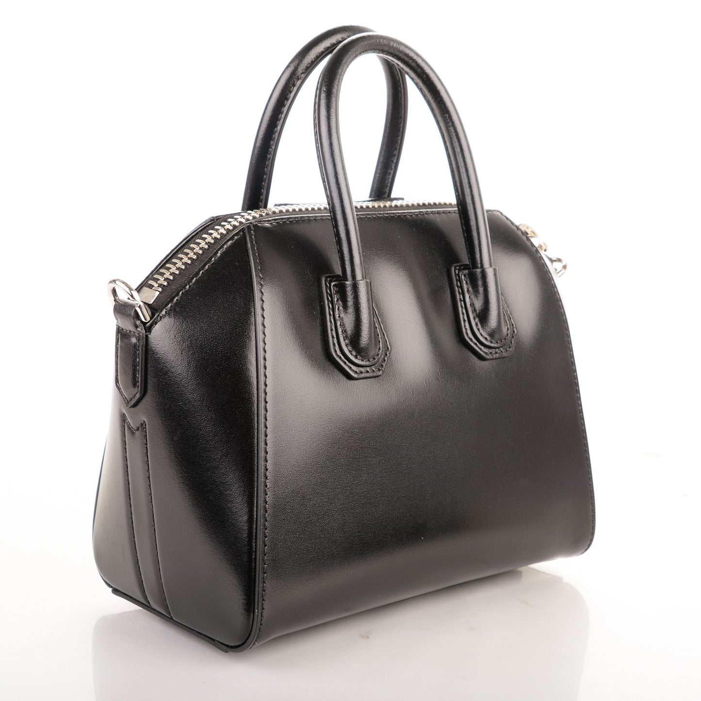 Shiny Lord Calfskin Mini Antigona Black