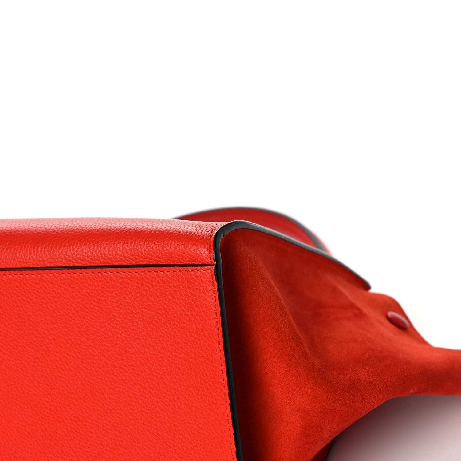 Celine Drummed Calfskin Suede Medium Trapeze Vermillion 12 of 17
