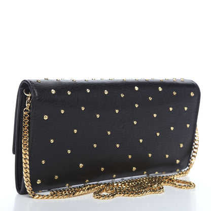 Alexander McQueen Calfskin Studded Skull Wallet on Chain Black 3 of 11