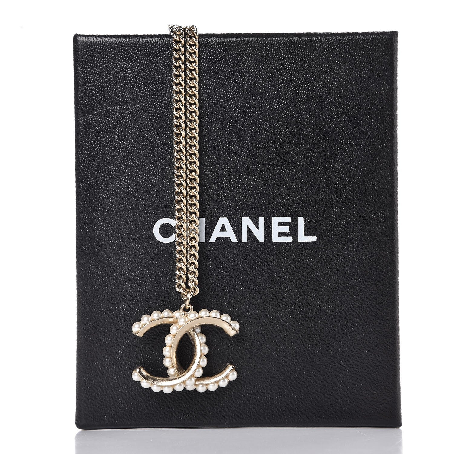 Chanel Pearl CC Pendant Necklace Gold 6 of 6