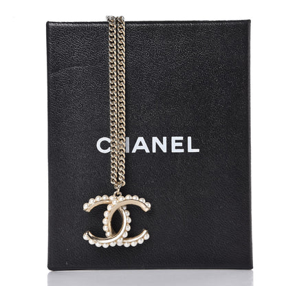 Chanel Pearl CC Pendant Necklace Gold 6 of 6