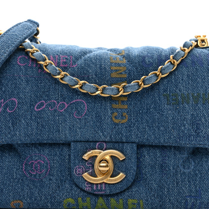 Chanel Denim Quilted Mini Denim Mood Rectangular Flap Blue Multicolor 5 of 10
