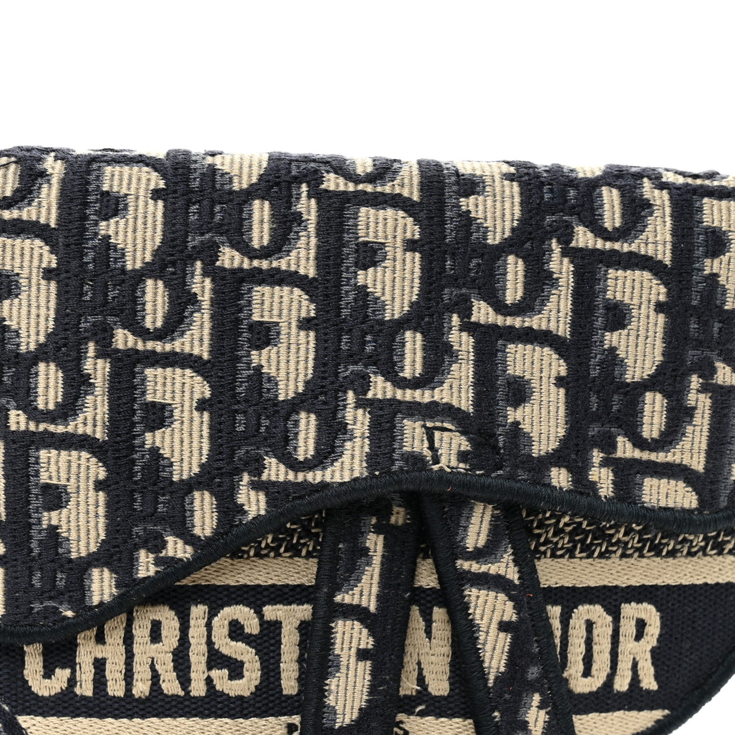 Christian Dior Oblique Embroidered Saddle Belt Pouch Blue 8 of 11