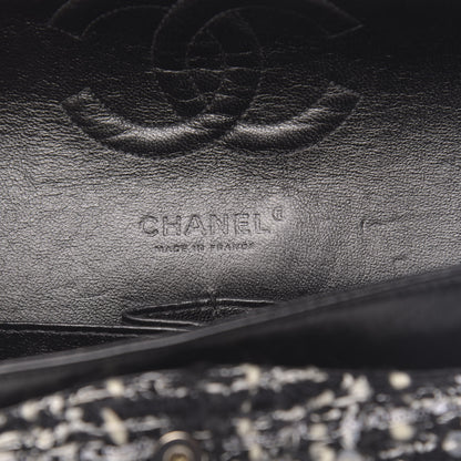 Chanel Tweed Sequin Quilted Medium Double Flap Black 6 of 13