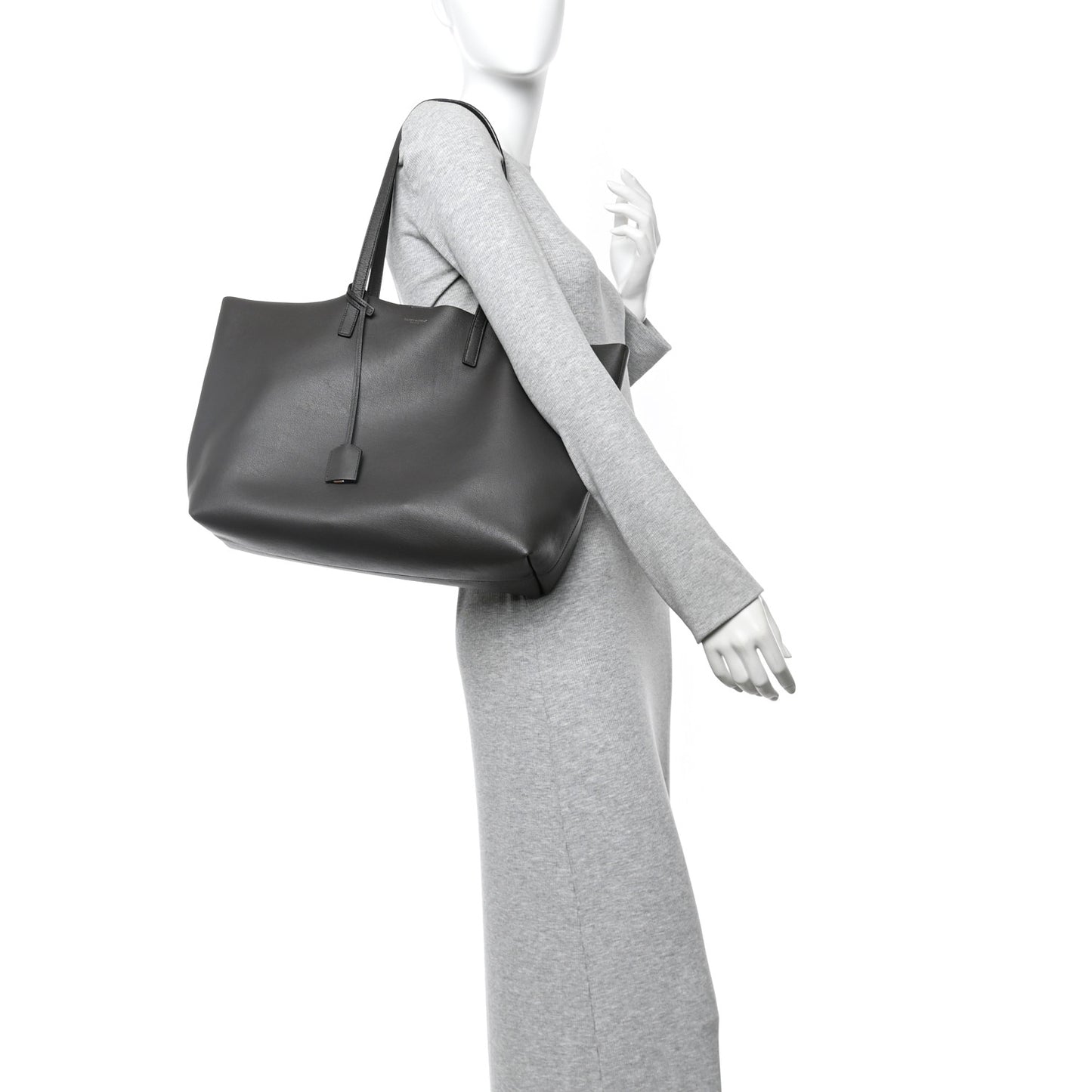 Calfskin Large Shopping Tote Asphalt