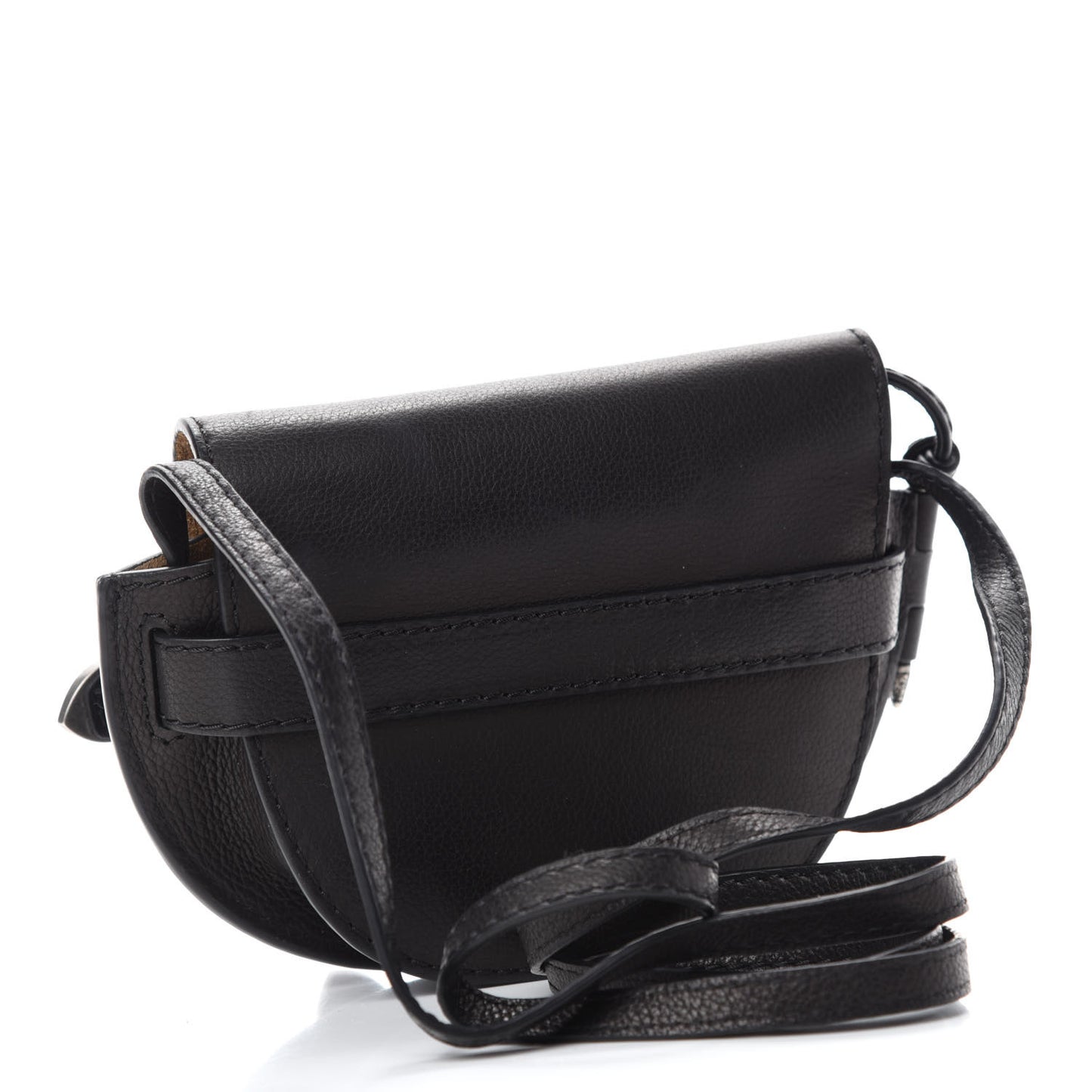 Grained Calfskin Mini Gate Western Crossbody Bag Black