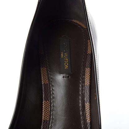 Louis Vuitton Patent Damier Ebene Valentine Pumps 39.5 Black 8 of 12