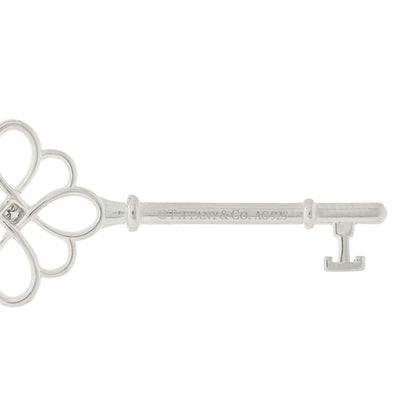 Tiffany Sterling Silver Diamond Knot Key Pendant 3 of 4