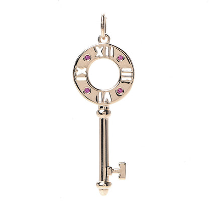Tiffany 18K Rose Gold Ruby Atlas Pierced Key Pendant 1 of 3