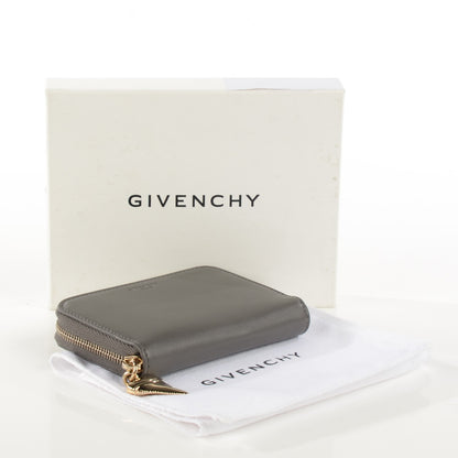 Givenchy Lambskin Shark Lock Zip Around Compact Wallet Grey 4 of 7