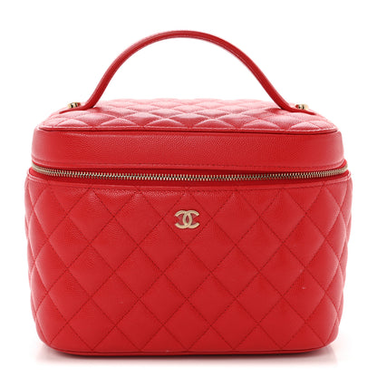 Chanel Caviar Quilted Large Vanity Pouch Red 1 of 9