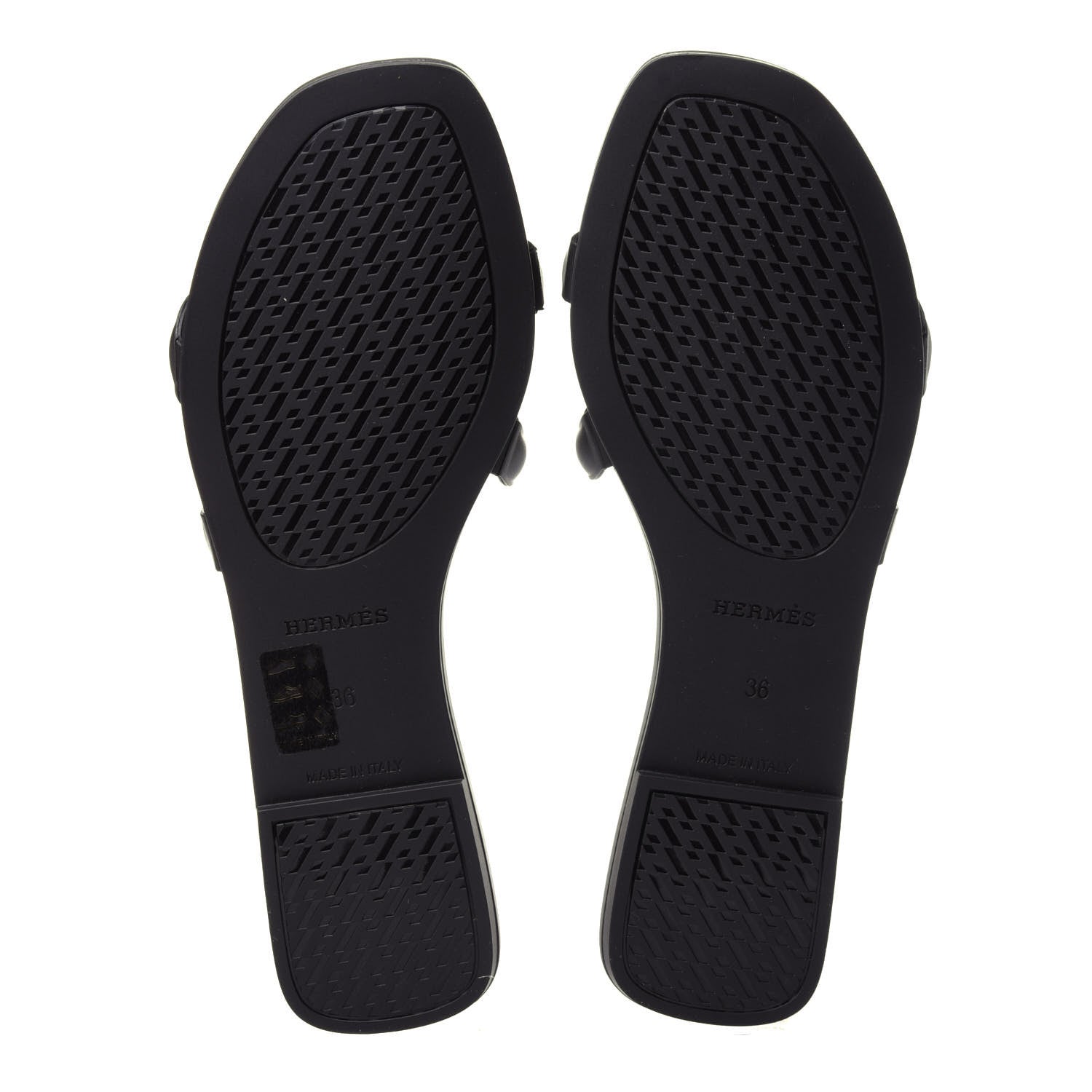 Hermes Rubber Aloha Sandals 36 Black 7 of 10