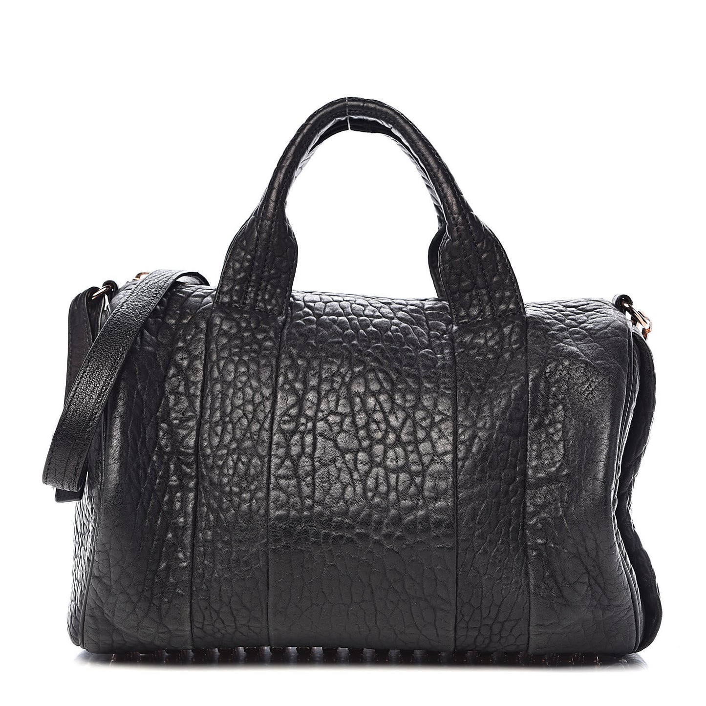 Pebbled Lambskin Rocco Black Rose Gold Hardware