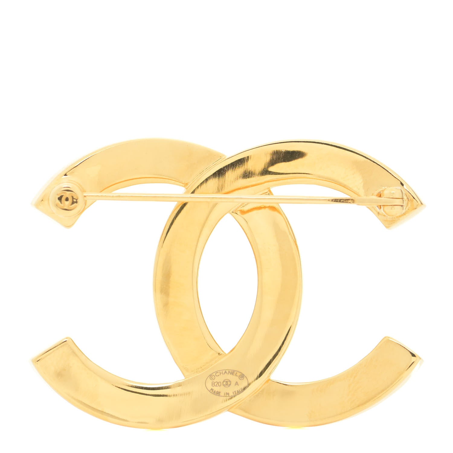 Chanel Metal Paris Button CC Large Brooch Gold 3 of 6