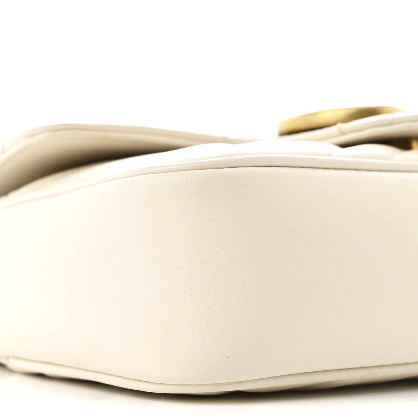 Calfskin Matelasse Super Mini GG Marmont Shoulder Bag White