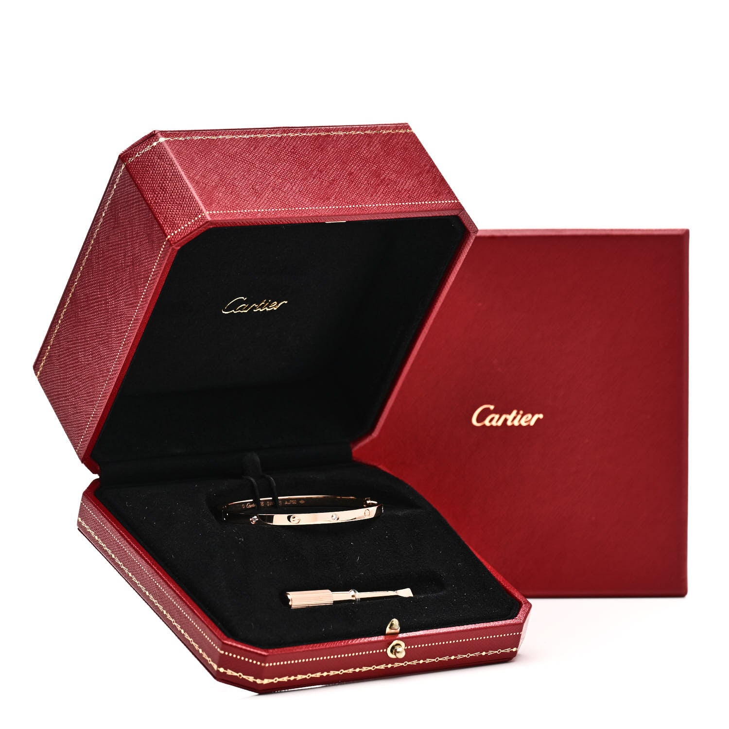 Cartier 18K Pink Gold 6 Diamond Small LOVE Bracelet 16 5 of 5