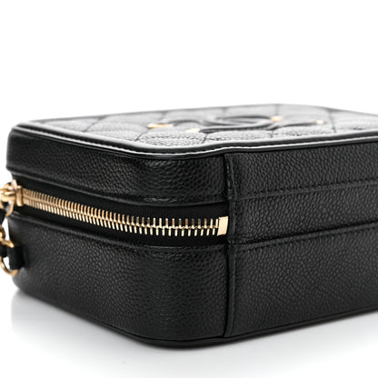 Chanel Caviar Quilted Small CC Filigree Vanity Case Black 8 of 11