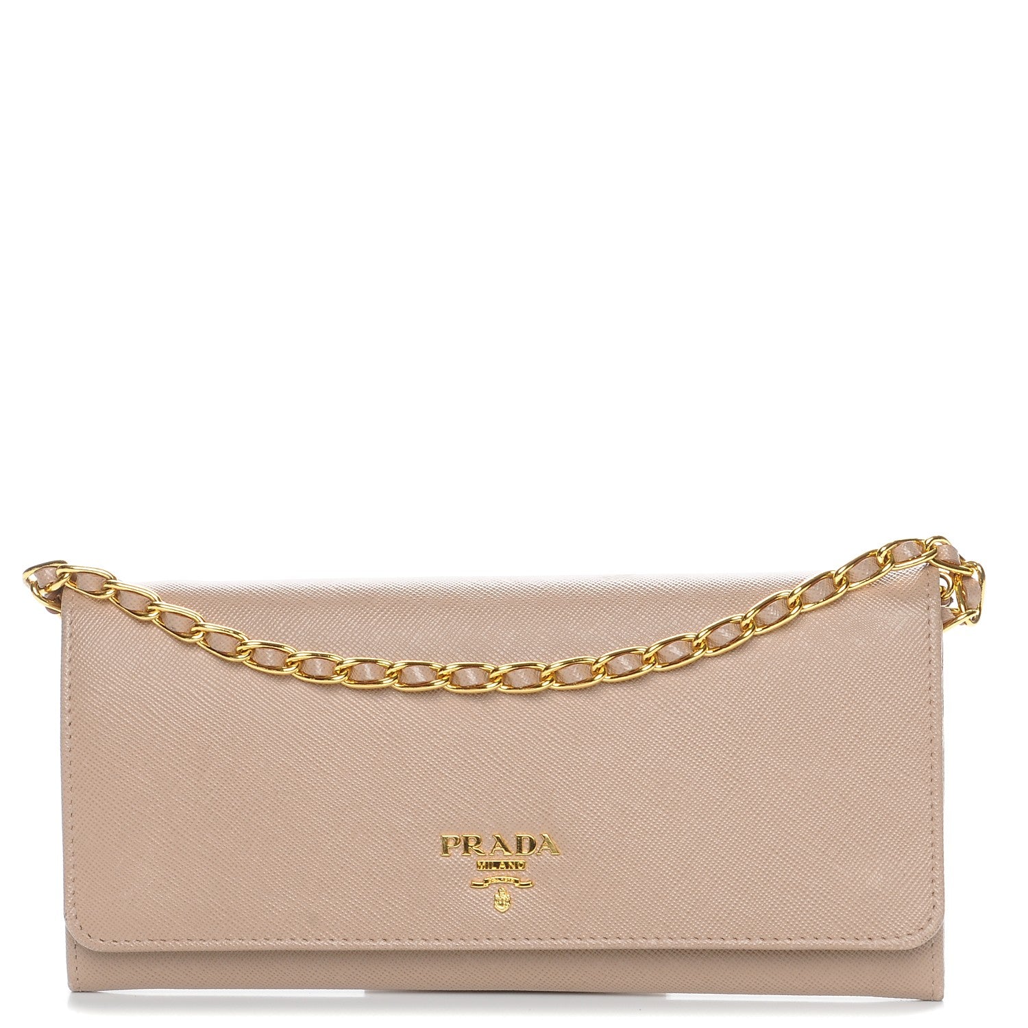 Prada Saffiano Metal Oro Chain Wallet Cammeo 1 of 12