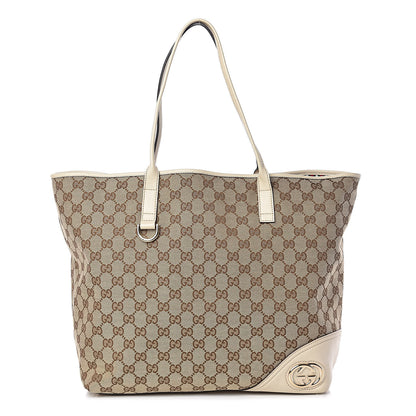 Gucci Monogram Large New Britt Tote Off White 1 of 17