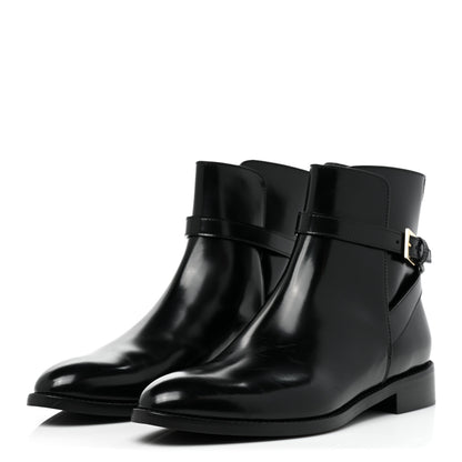 Louis Vuitton Calfskin Monogram Flat Ankle Boots 38 Black 3 of 13