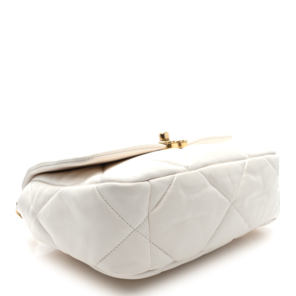 Goatskin Quilted Medium Chanel 19 Flap White