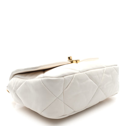Chanel Goatskin Quilted Medium Chanel 19 Flap White 3 of 9