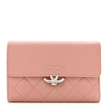 Chanel Lambskin Quilted CC Box Flap Wallet Light Pink 1 of 12