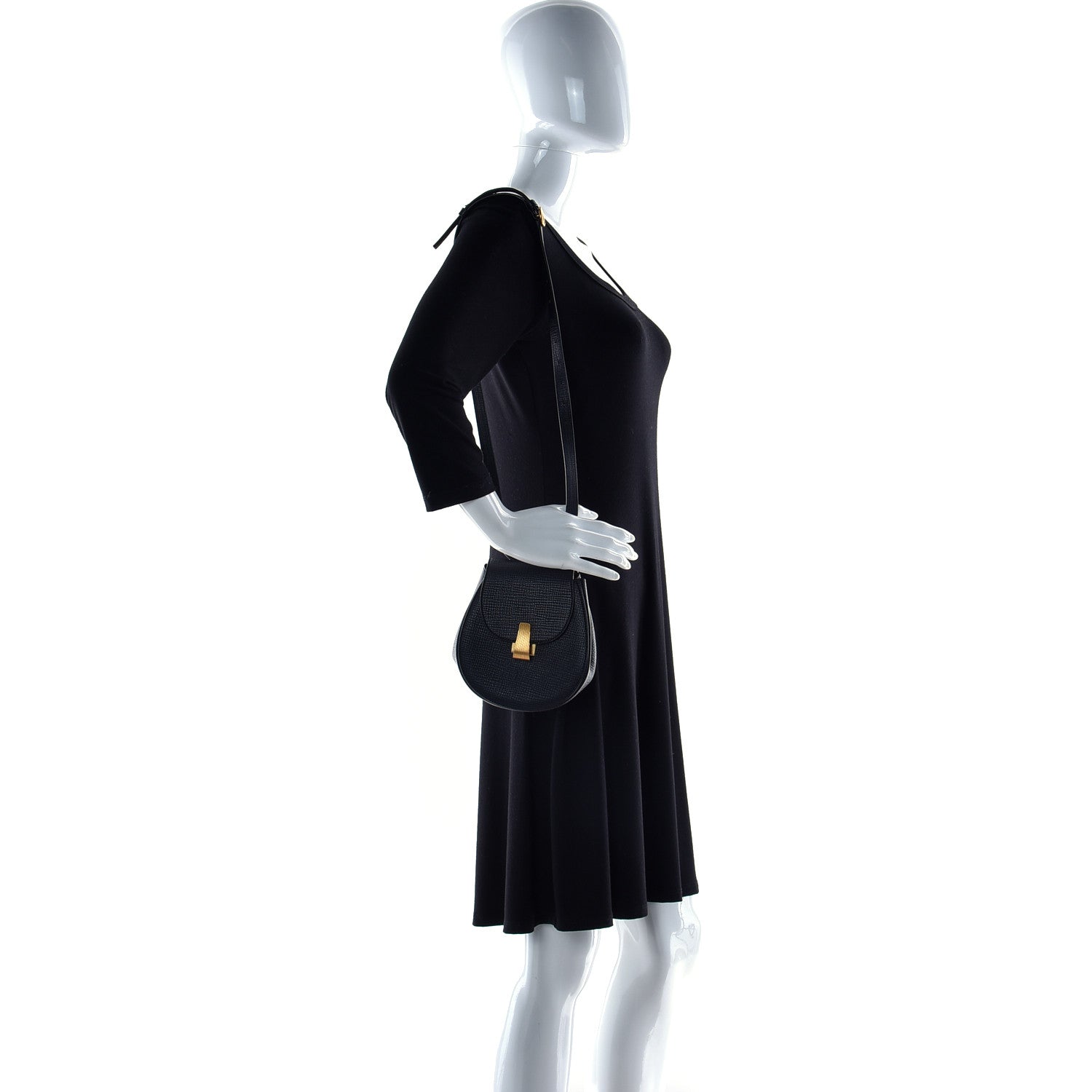 Bottega Veneta Palmellato Calfskin Rounded Belt Bag Black 2 of 9