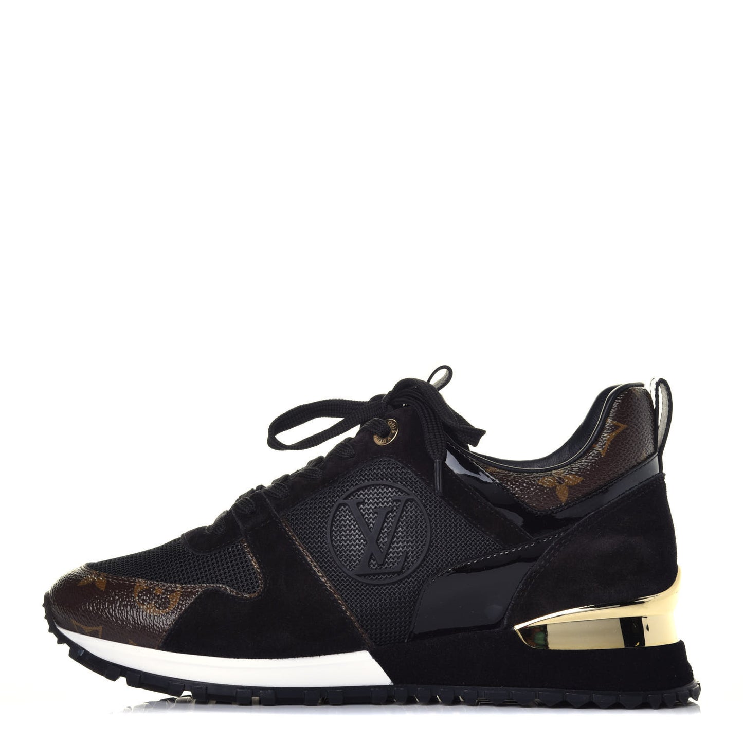 Suede Monogram Run Away Sneakers 38 Black