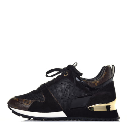 Louis Vuitton Suede Monogram Run Away Sneakers 38 Black 1 of 10