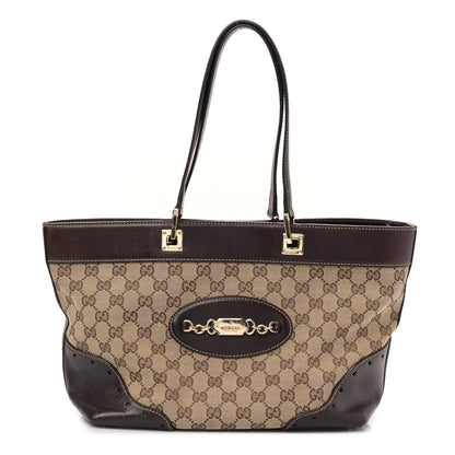 Gucci Monogram Large Punch Tote Dark Brown 1 of 9