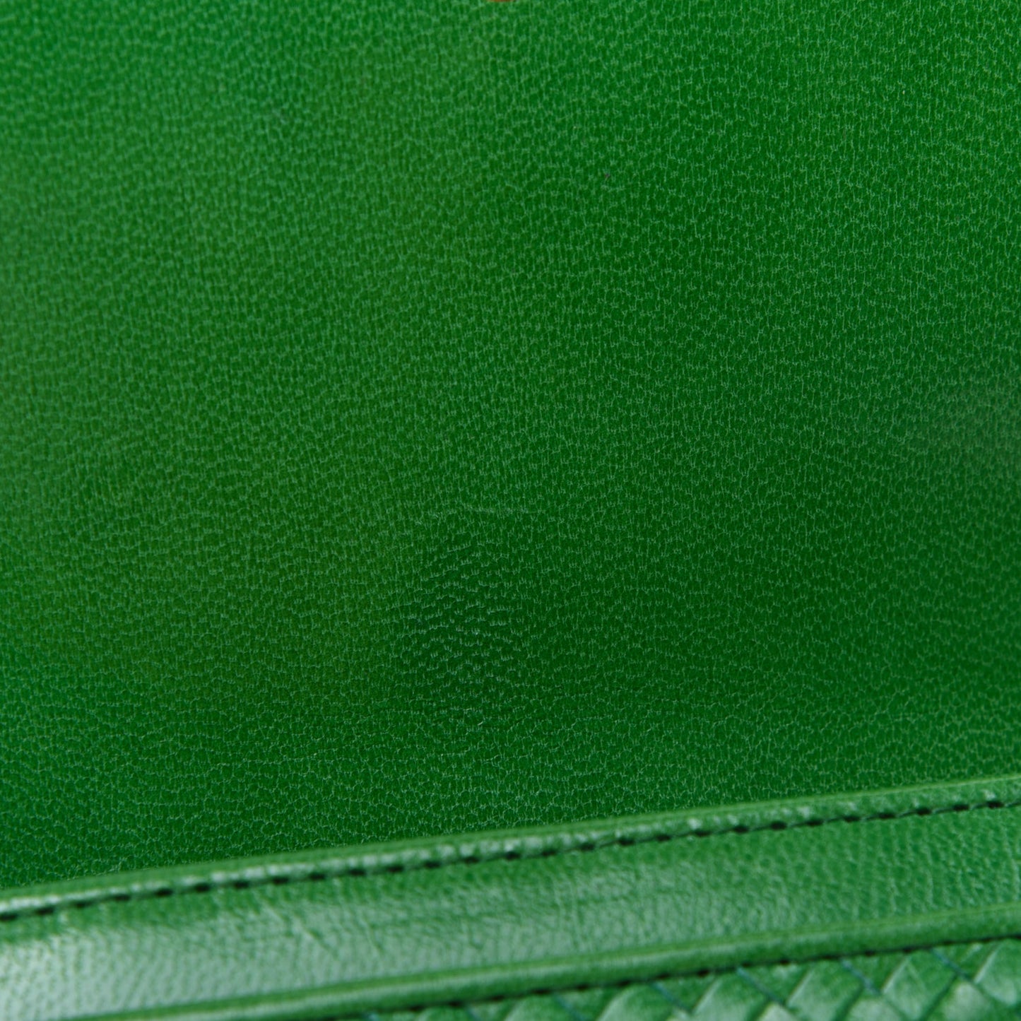 Goatskin Woven Wristlet Wallet Verde