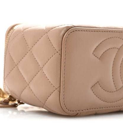 Chanel Lambskin Quilted Small Pillow Crush Vanity Case With Chain Beige 9 of 13