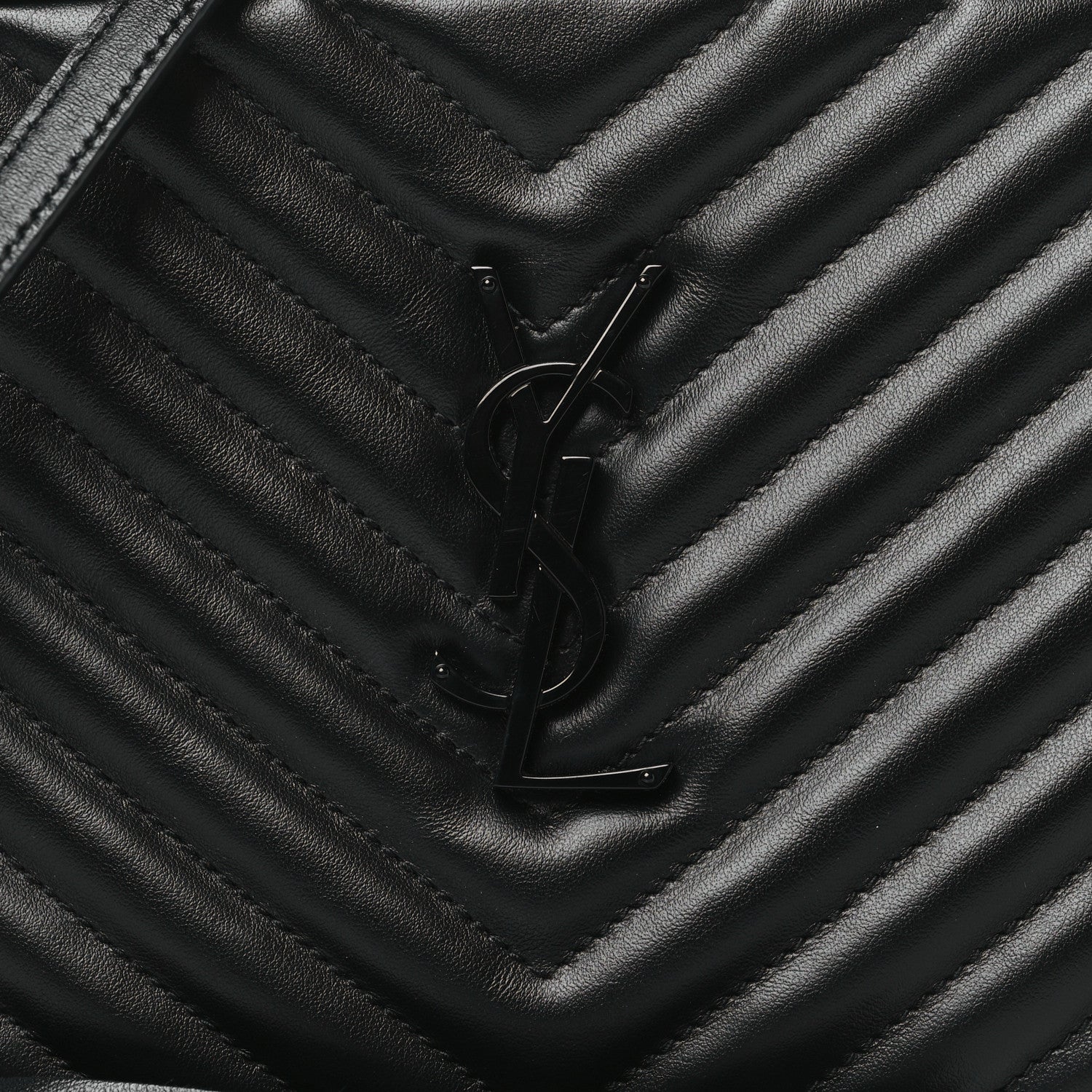 Saint Laurent Calfskin Matelasse Monogram Monochrome Lou Camera Bag Black 8 of 10