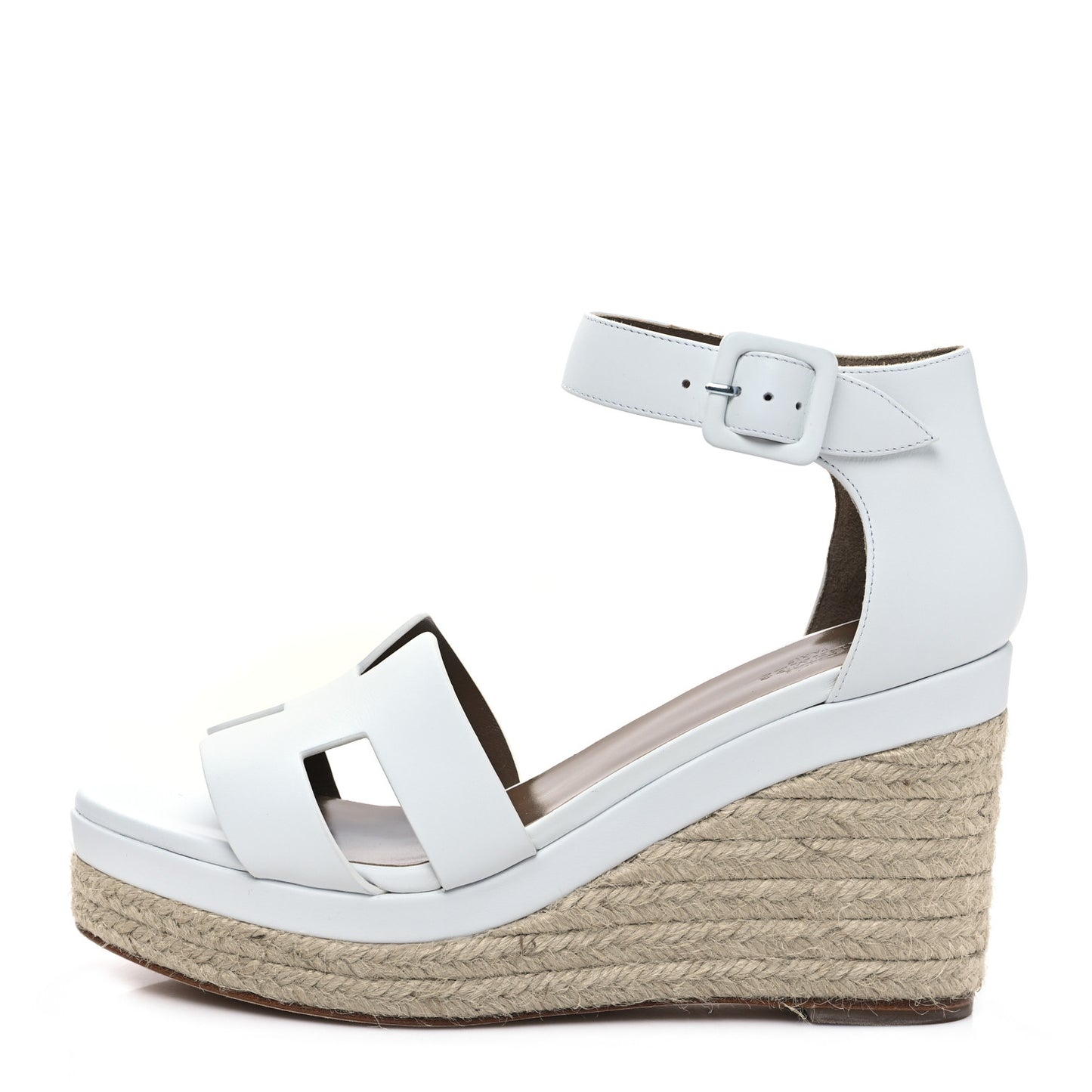 Goatskin Elda Espadrille Wedge Sandals 39 White