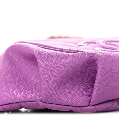 Chanel Caviar Quilted Filigree Waist Bag Purple 8 of 9