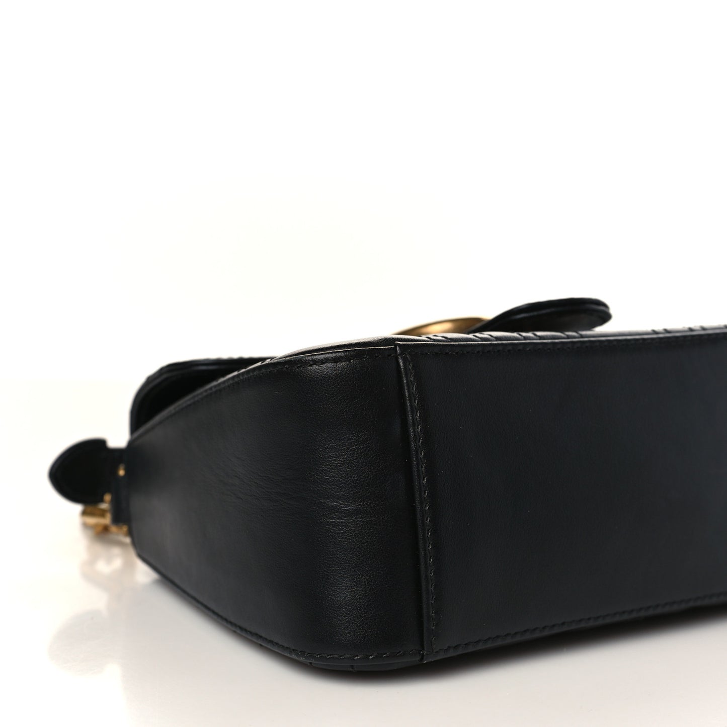 Calfskin Matelasse Mini GG Marmont Top Handle Shoulder Bag Black