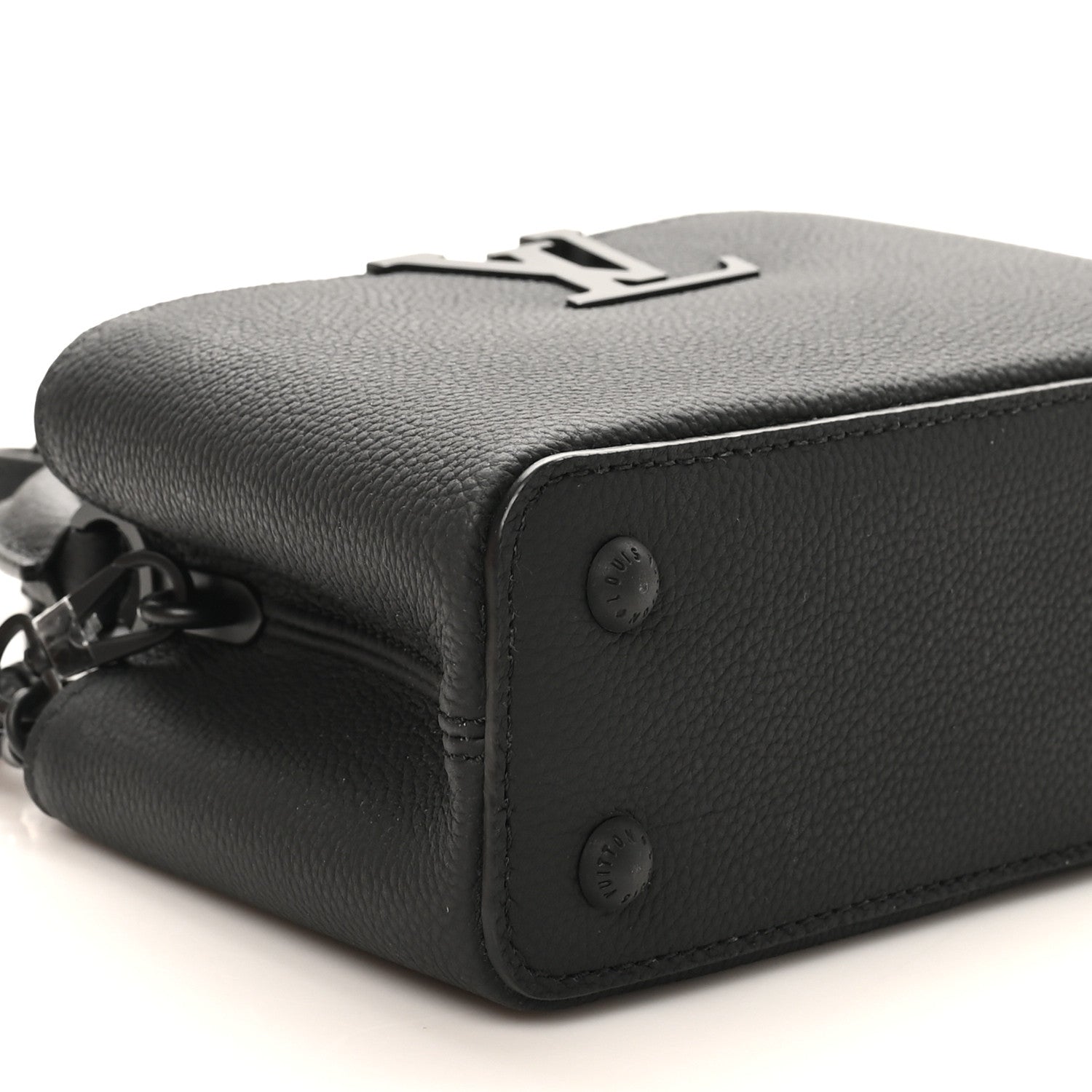 Louis Vuitton Matte Taurillon Capucines East West Mini All Black 8 of 10