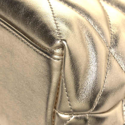 Saint Laurent Metallic Lambskin Quilted Sade Puffer Envelope Clutch Platino 10 of 13