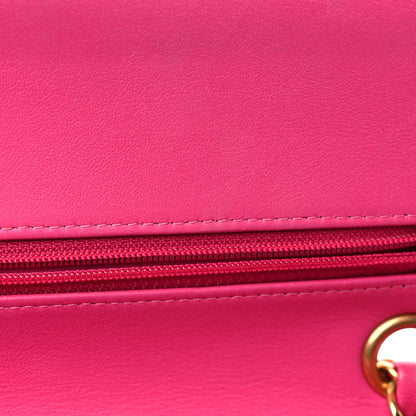 Chanel Lambskin Chevron Quilted Medium Double Flap Pink 17 of 22