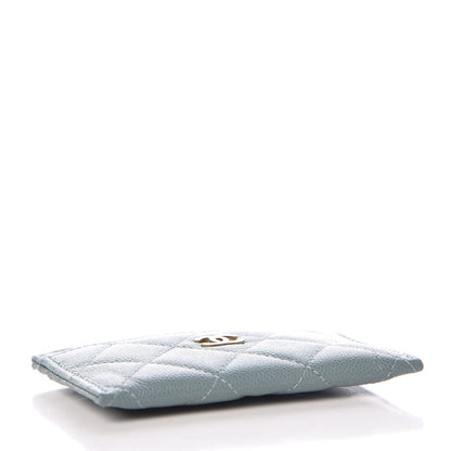 Chanel Iridescent Caviar Quilted Card Holder Light Blue 4 of 9