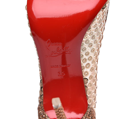 Christian Louboutin Lace Paill Cabaret Rete 554 100 Pumps 35 Version Nude 6 of 8