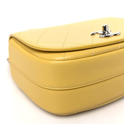 Chanel Calfskin Stitched Small Ring My Bag Flap Crossbody Yellow 9 of 10