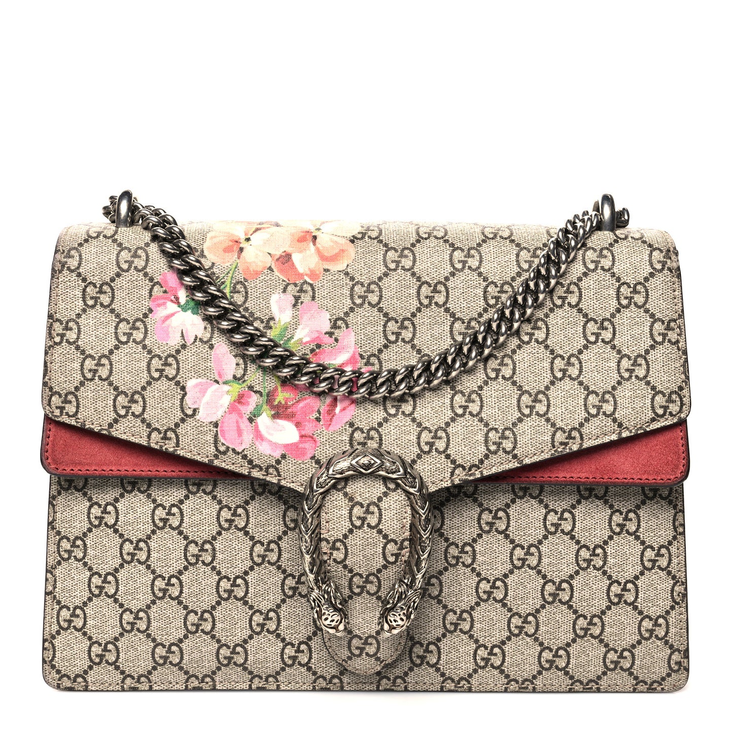 GG Supreme Monogram Blooms Medium Dionysus Shoulder Bag Beige Multicolor Dry Rose