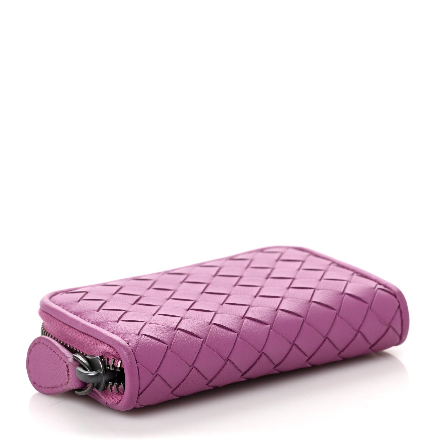 Bottega Veneta Nappa Intrecciato Zip Around Card Holder Ametista 4 of 8