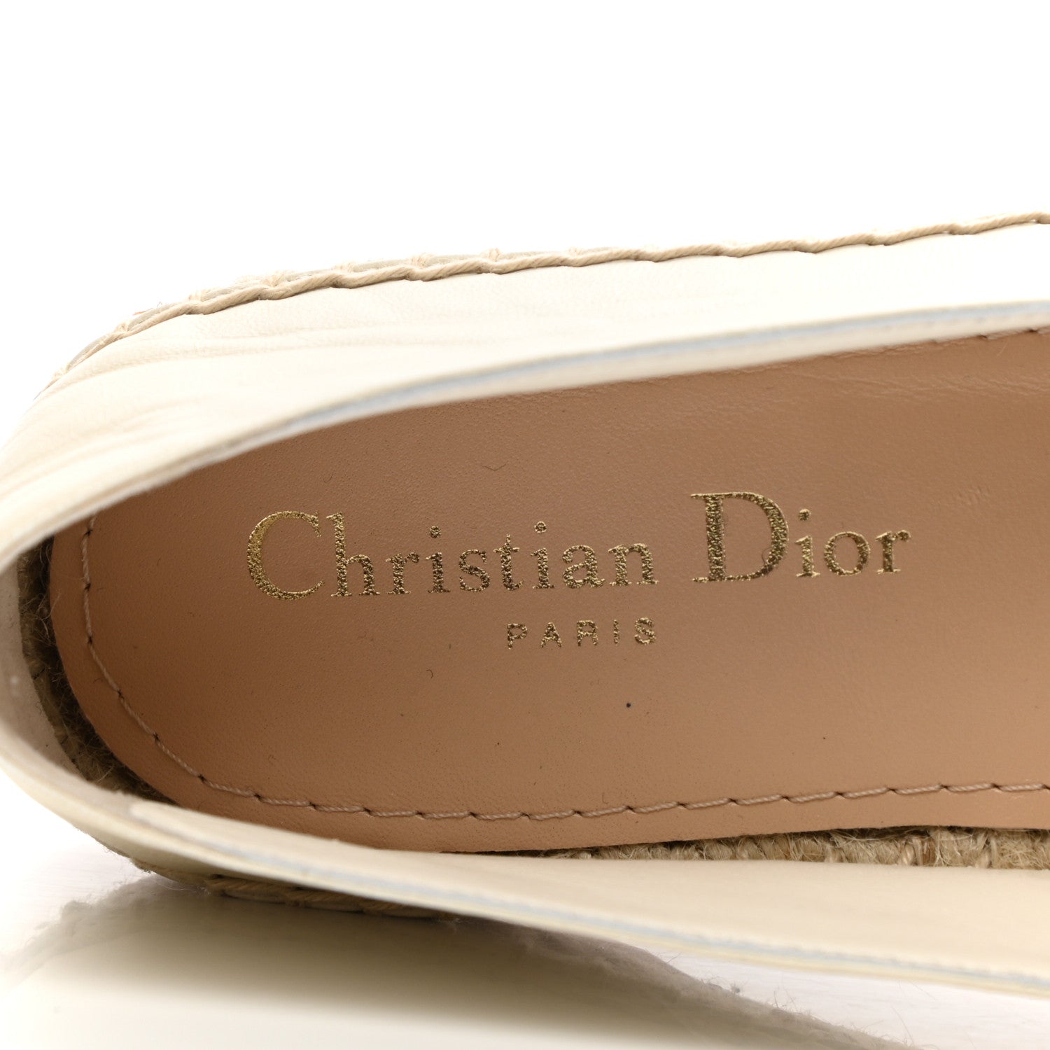 Christian Dior Lambskin Granville Espadrille 37 Off White 7 of 9
