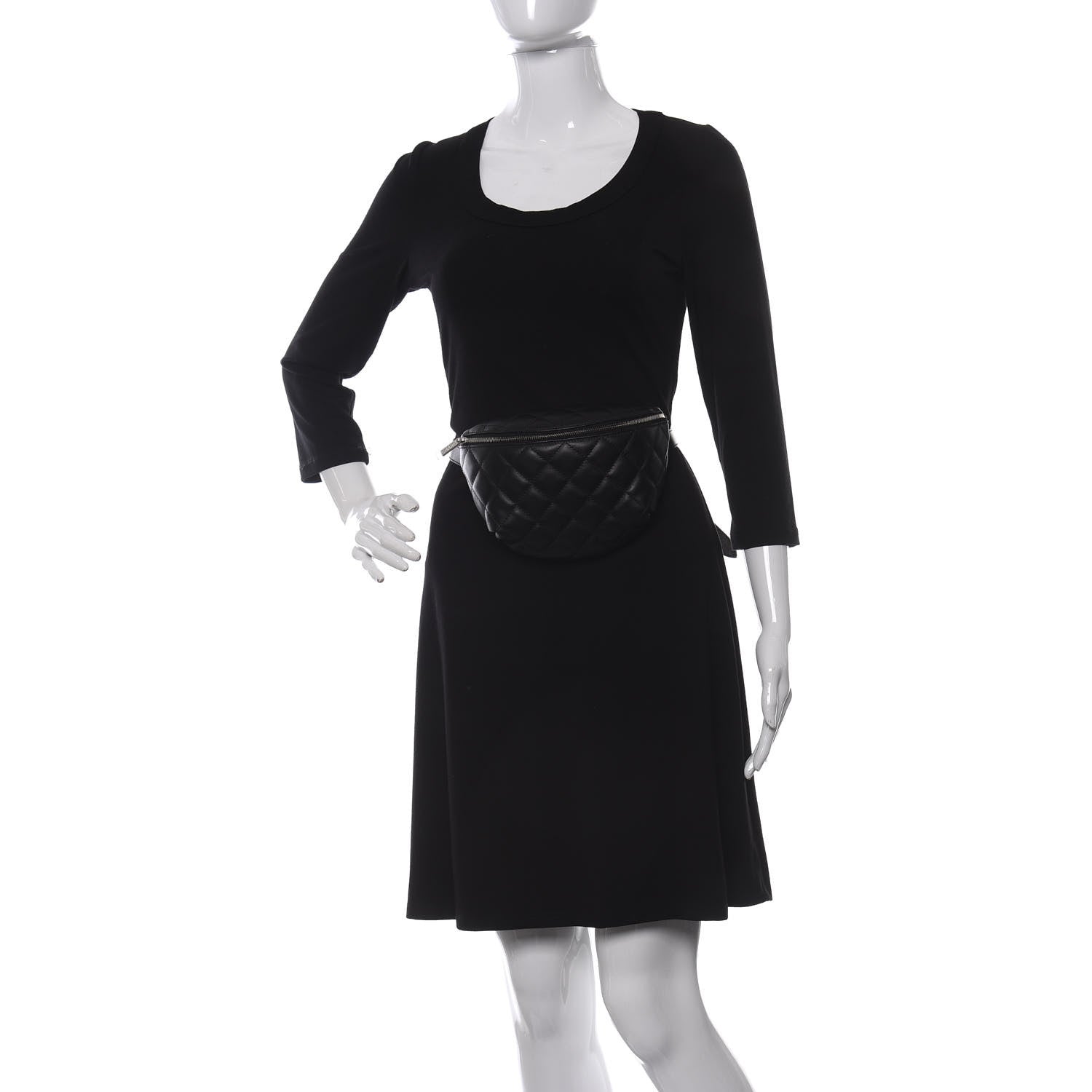Chanel Calfskin Quilted Waist Belt Bag Black 2 of 11