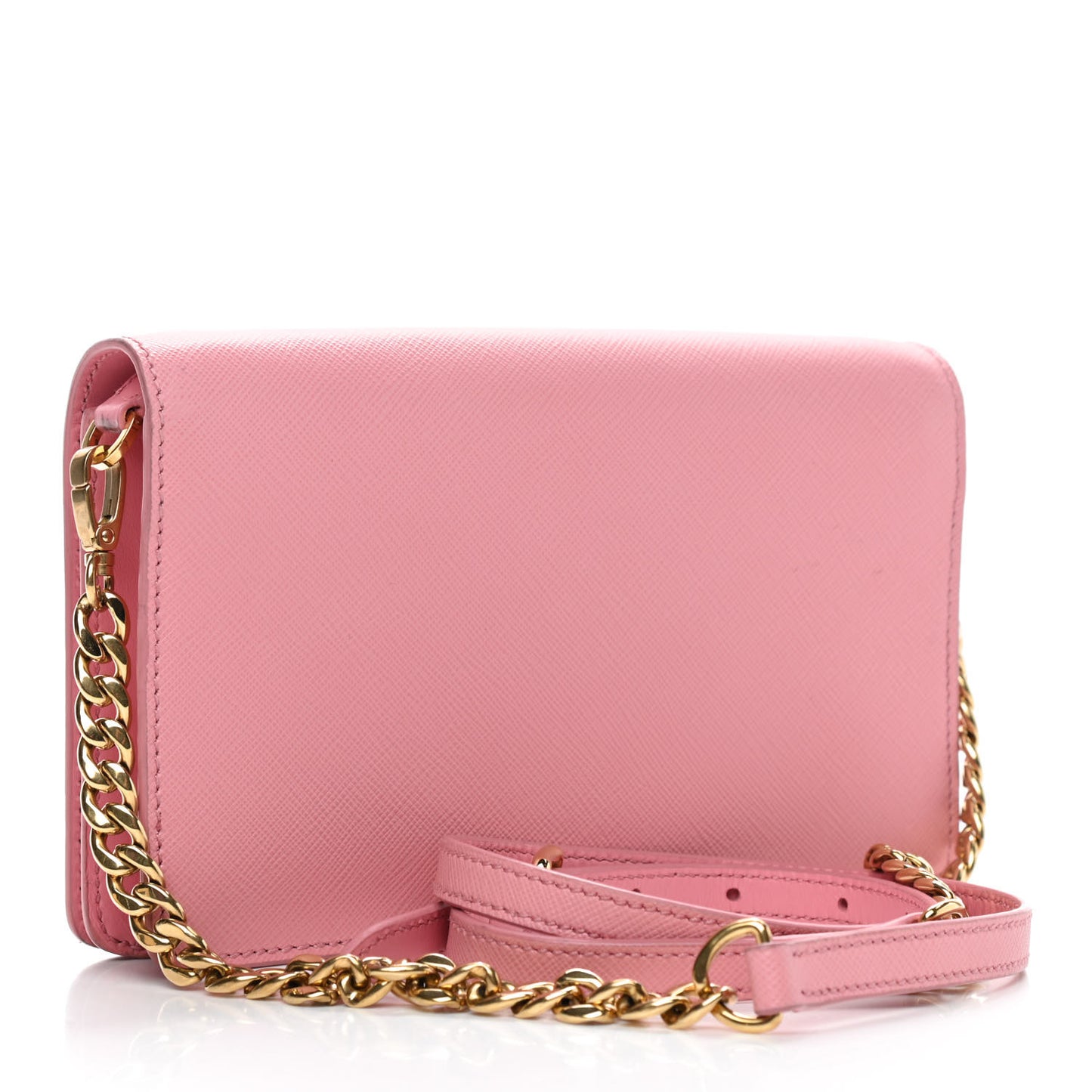 Saffiano Soft Calf Bandoliera Chain Crossbody Bag Petalo
