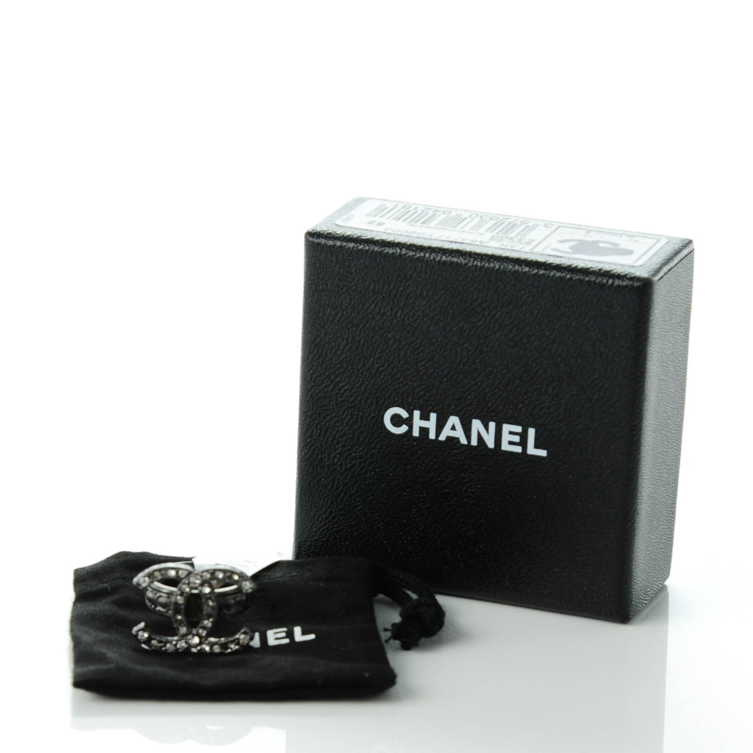 Chanel Ruthenium Crystal CC Ring 52 6.5 5 of 5