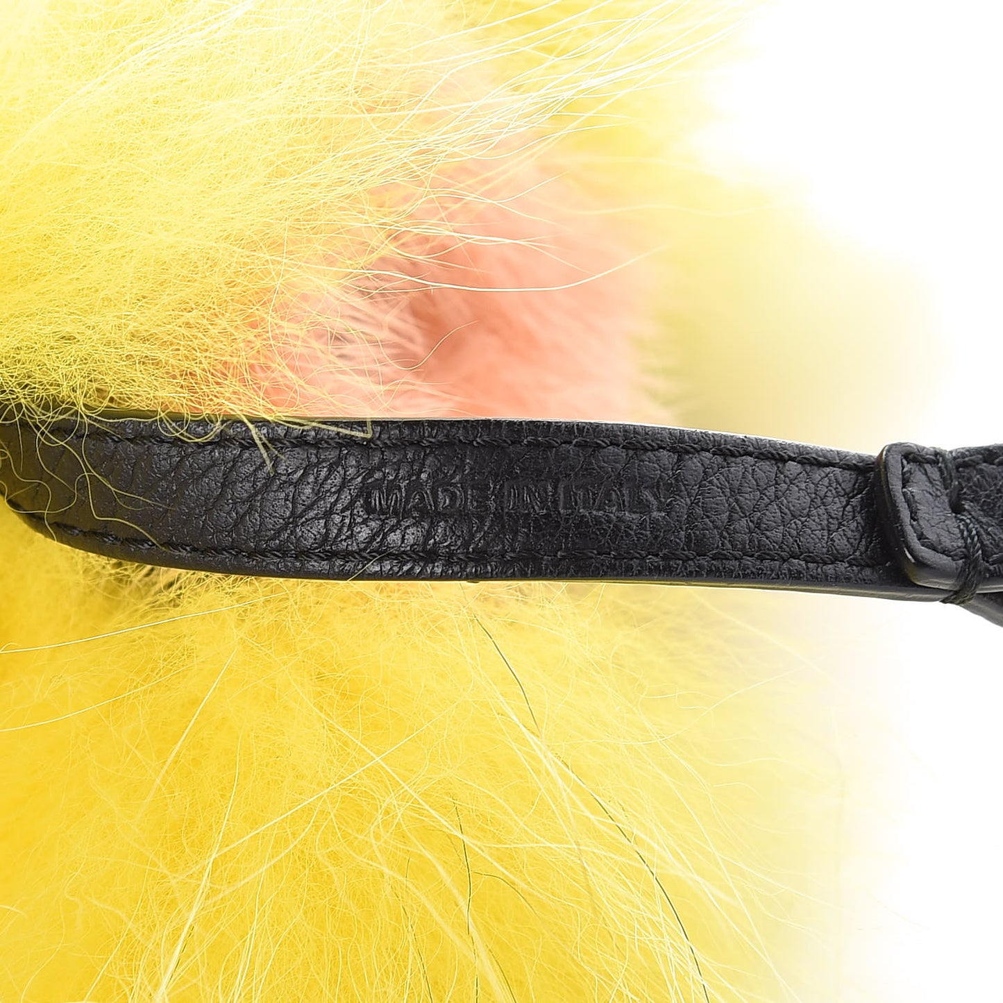 Fox Mink Rabbit Fur Vitello Dolce Flashy Monster Bag Bug Charm Giallo Fluo Multicolor